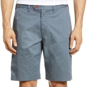 TED BAKER Shorlid Slim Fit Geo Print Chino Shorts Slate Blue Sz‎ 36R